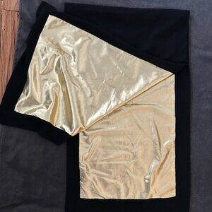 Vintage Black and Gold Lame Long Shawl